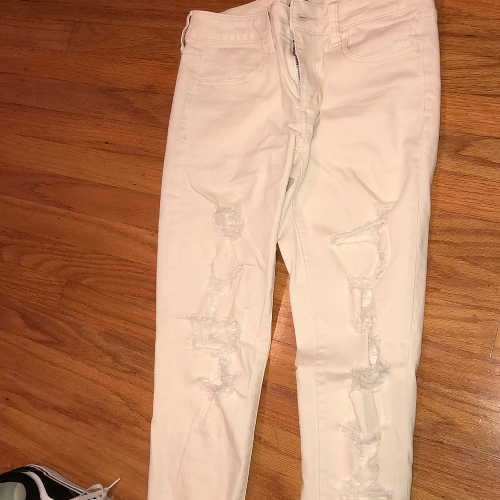 american eagle off white jeans